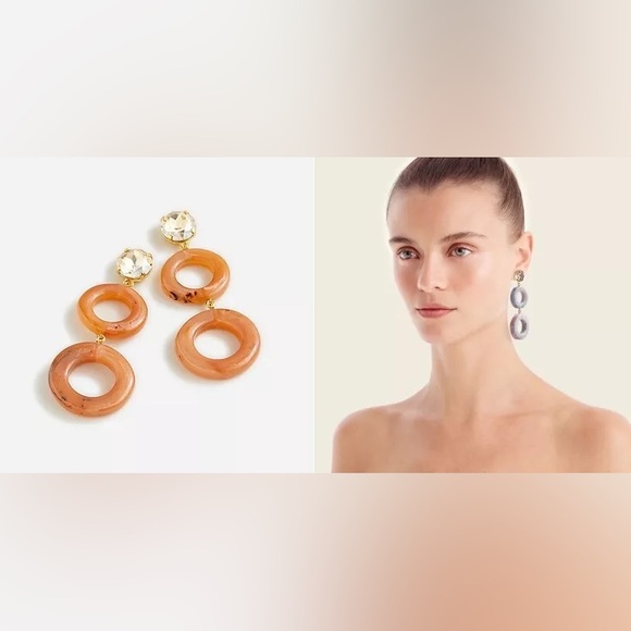 J. CREW CIAMBELLA CRYSTAL AND ROUND DANGLE EARRINGS - Picture 4 of 6